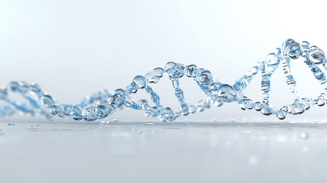 Future of Genetics, A minimalist abstract illustration of a DNA strand extending into a bright, futuristic horizon.