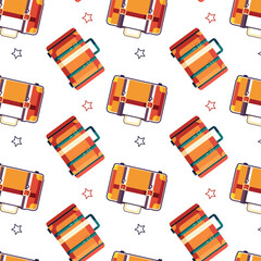 Tourist visage with the image of a suitcase, for many designs