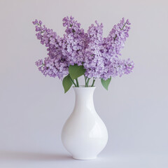 Vase with beautiful lilac flowers