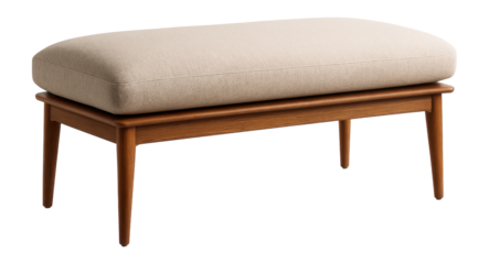 A spacious bench with a soft, oversized cushion for family gatherings.