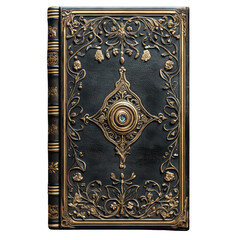 Ornate Antique Book Cover Design isolated on transparent background.