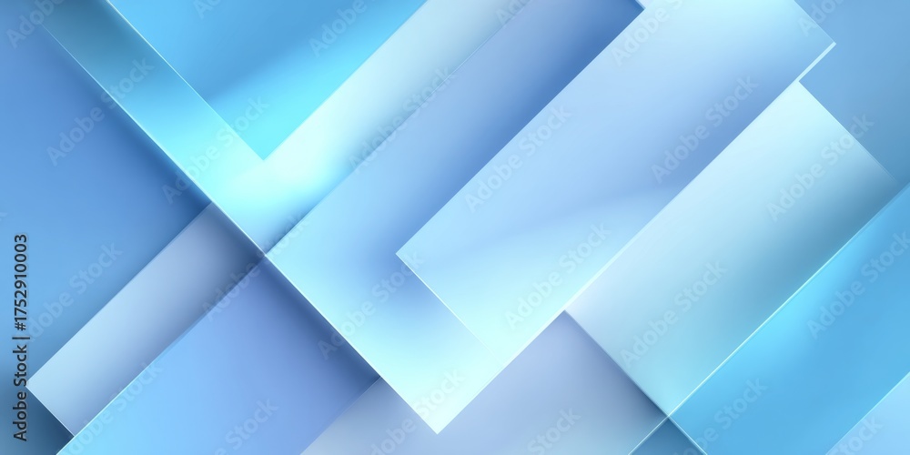 Wall mural abstract light blue geometric background with layered shapes and soft gradients for creative design 