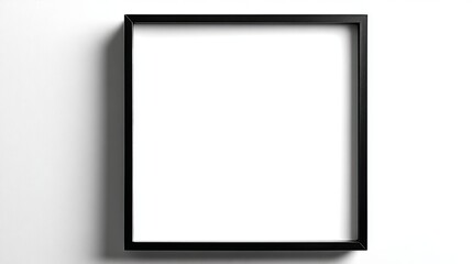 Empty black square picture frame