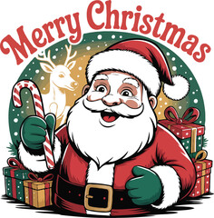 Christmas T-Shirt Design | Santa Claus, Reindeer, Snowflake & Holiday Typography