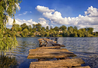 Autumn view of Dnieper river