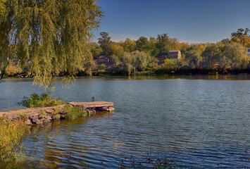 Autumn view of Dnieper river
