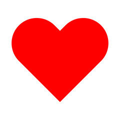 ハートのイラスト（赤）（透過）