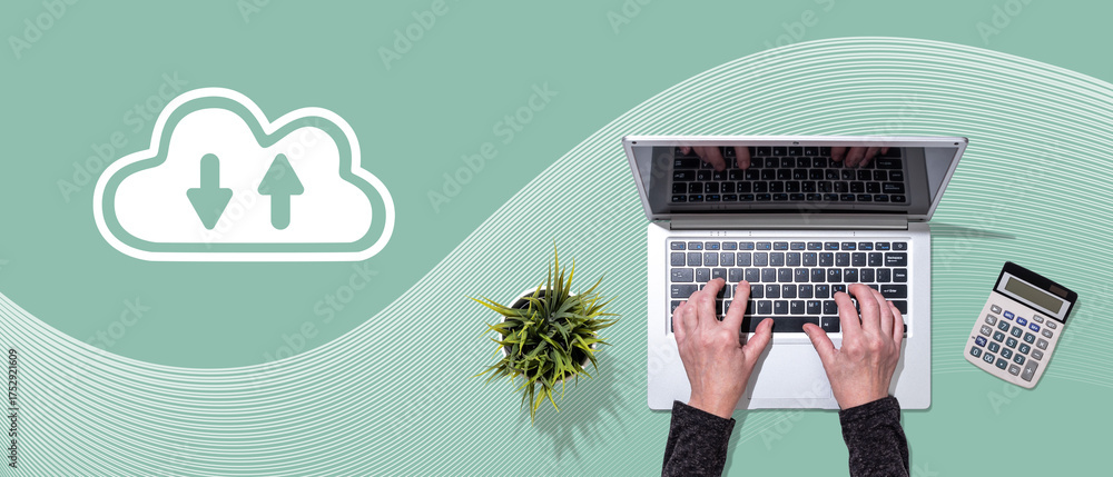 Wall mural concept of cloud networking