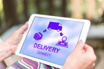 Delivery concept on a tablet
