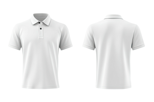 White polo shirt, front and back view. Plain and simple