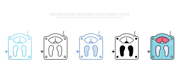 Weight Scale icon set multiple style collection