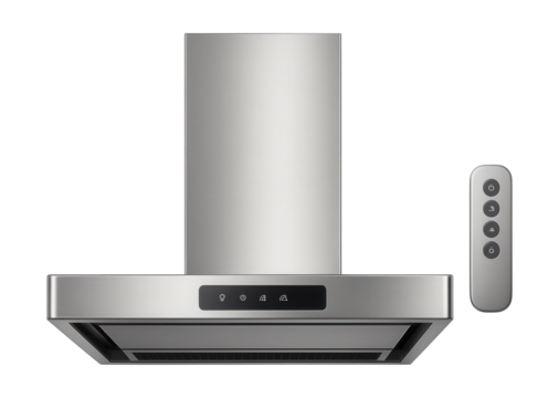 Telescopic extractor fan with remote control, perfect for modern smart homes.