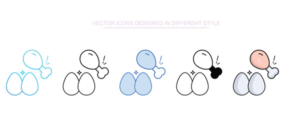 Protein icon set multiple style collection