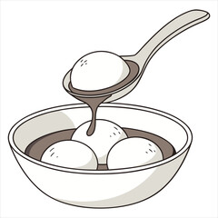 Tangyuan in bowl, a traditional chinese dessert