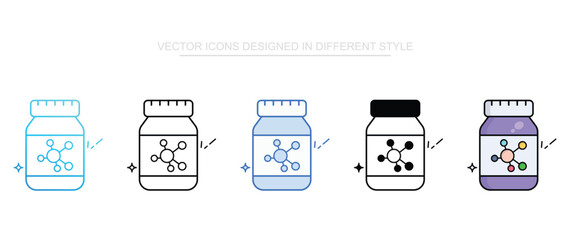 Amino Acid icon set multiple style collection