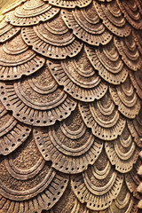 Details of ancient stucco carving of the Naga are a reflection of the faith in Buddhism and the gods of Buddhists in Thailand