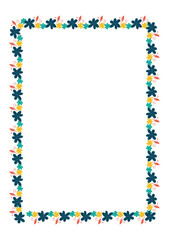 frame of colorful flowers