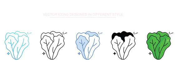 Lettuce icon set multiple style collection