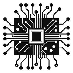 Circuit boards vector clean black silhouette design white background