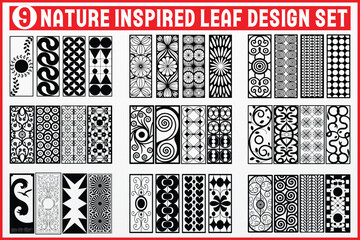 Elegant nature inspired leaf design set templates