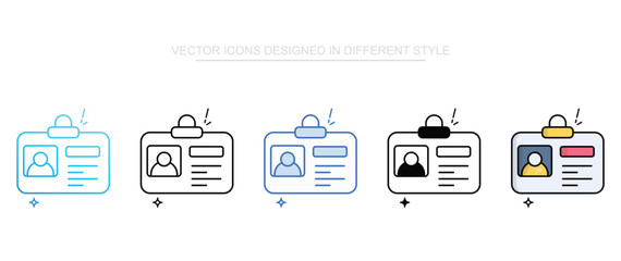 Membership Card icon set multiple style collection