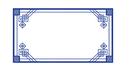 Royal Blue Greek Key Meandros Decorative Element