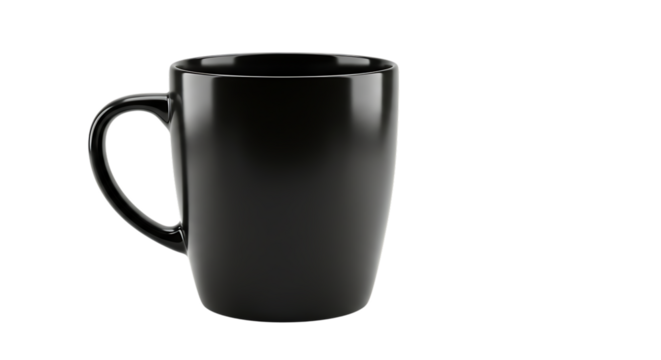 Black Ceramic Mug on White Background A Simple and Elegant Design for Everyday Use
