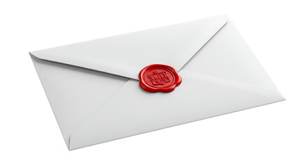 White envelope with a traditional red wax seal for a special message or invitation