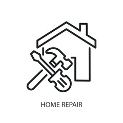 Home repair thin line vector icons.