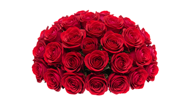 Elegant bouquet of fresh red roses, symbolizing passionate love and romance, ideal for celebrations
