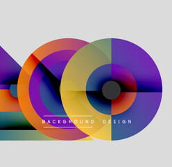 Abstract colorful circles overlap, creating dynamic visual effect. Modern design elements present gradient hues, smooth transitions.