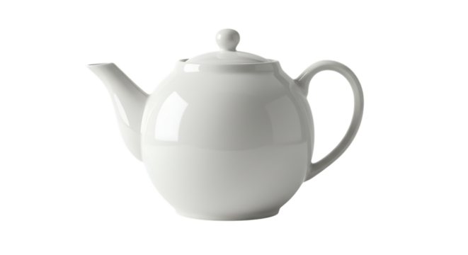 Elegant White Ceramic Teapot A Classic Design for Brewing and Serving Tea in Style
