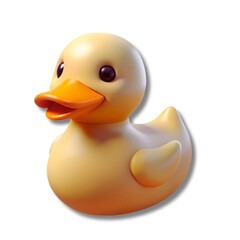 yellow rubber duck on white