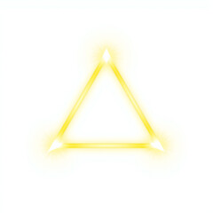 Glowing Neon Triangle Frame on White