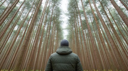 Forest Therapy: Tall Trees, Person, Tranquility, Nature