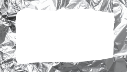 Metallic foil border (silver) with soft imperfections, inner area blank, luxury packaging vibe, minimal, isolated on transparent background, png