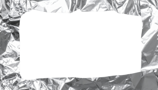 Metallic foil border (silver) with soft imperfections, inner area blank, luxury packaging vibe, minimal, isolated on transparent background, png