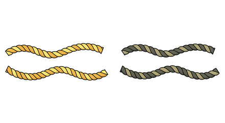 Two pairs of twisted ropes in gold and dark gray colors