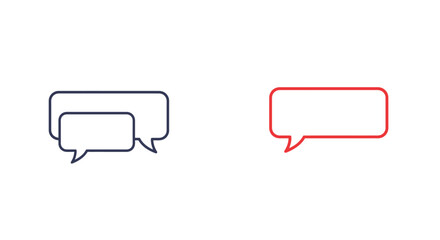 Fototapeta premium Simple illustration of two speech bubbles one blue one red isolated