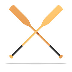 Crossed boat paddles vector isolated illustration