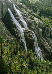 waterfall in the mountains