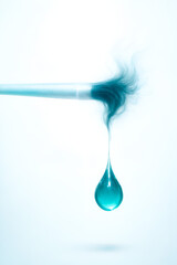 Medical Dropping Solution, Aqua Cleansing Liquid, Health Diagnostic Test, Sanitary Blue Drip, Sterile Hygiene Tool, Cosmetic Water Drop, Pure Chemical Essence, Scientific Analysis Stick