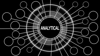 Futuristic data analysis concept depicting analytical processing and connected information - Powered by Adobe