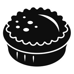 Monochrome cupcake reveals decorative toppings and a delicately scalloped edge in this simplistic design