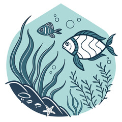 vector illustration of a fish