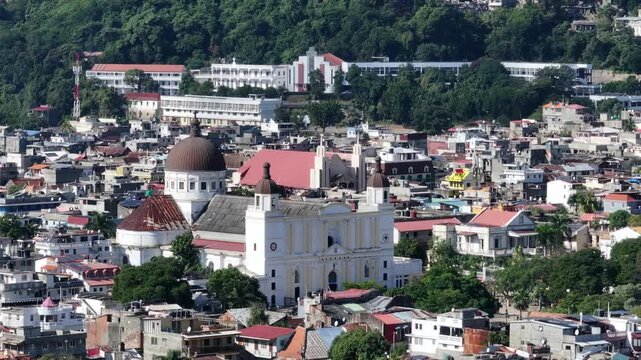 Cap-Haitien Cathedral, Our Lady of the Assumption, cityscape, Haiti. Aerial drone