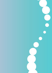 夏・水色グラデーションと白いバブルが連なる抽象背景