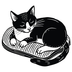 Cute kitten and mouse vector illustration, a black feline with a fish, and a kitty in a basket cartoon design