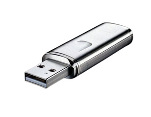  Silver Metallic USB Flash Drive with Swivel Cover PNG
