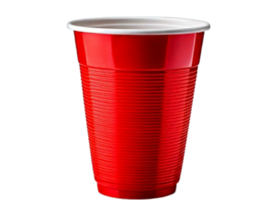  Classic Red Solo Cup with Ribbed Texture Realistic PNG